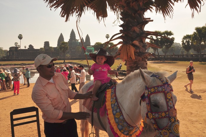ha! give me a hat and a whip and I'll show everyone! 
Angkow Wat in the background